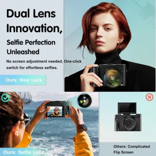 Digitale camera voor foto en video - zwart