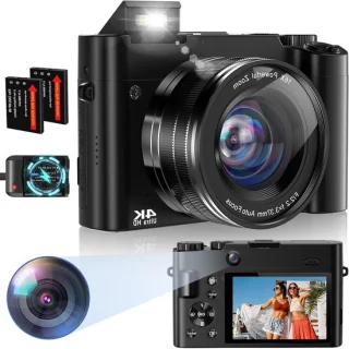 Digitale camera voor foto en video - zwart