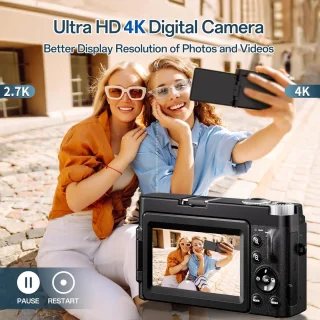 Digitale camera voor foto en video Zwart