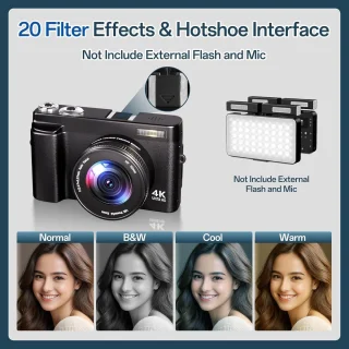 Digitale camera voor fotografie en vlogging - zwart