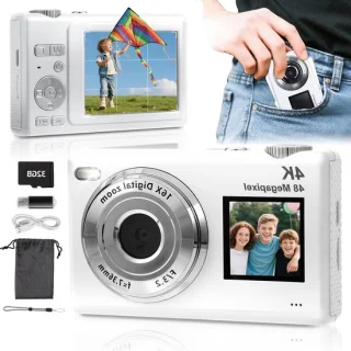 Digitale camera voor kinderen - 4K 48MP - wit