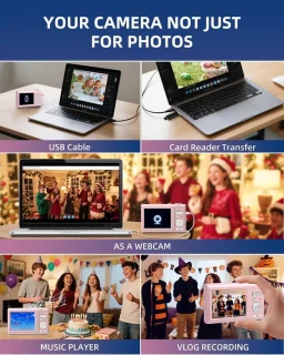 Digitale camera voor kinderen in roze