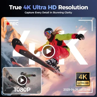 Digitale camera voor vlog en video met 180 graden flipscherm, 64 MP, zwart