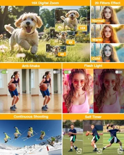 Digitale camera voor vloggen, zwart