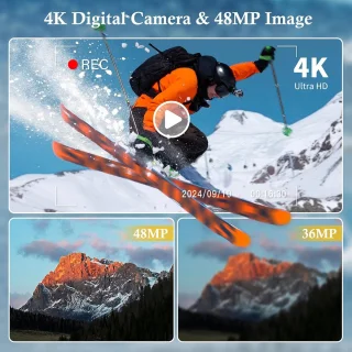 Digitale camera voor vlogging, zwart