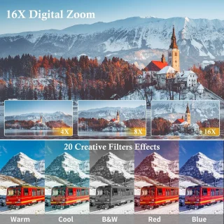 Digitale camera voor vlogging, zwart