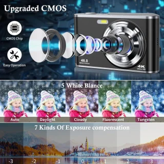 Digitale camera voor vlogging, zwart