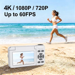Digitale camera voor vlogs met 180°-flipscherm - zwart