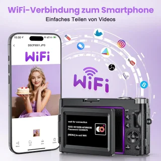 Digitale compactcamera voor vlogging – zwart