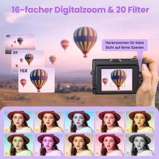 Digitale compactcamera voor vlogging – zwart
