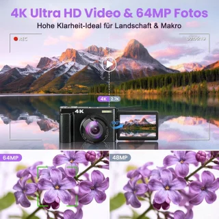 Digitale compactcamera voor vlogging – zwart