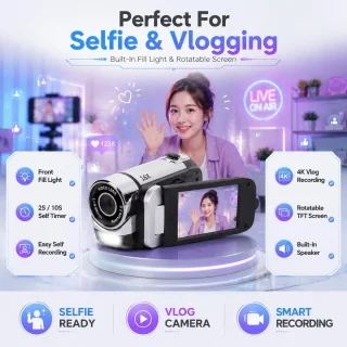 Digitale hd camcorder zilver