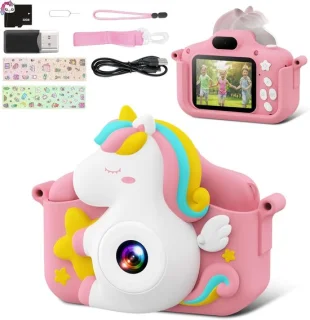 Digitale kindercamera en videocamera (roze)
