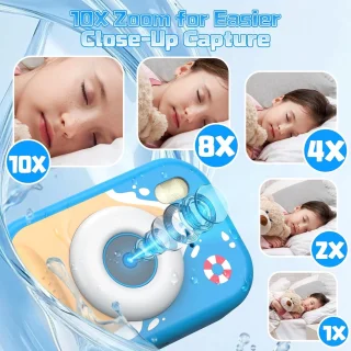 Digitale onderwatercamera voor kinderen, blauw