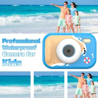 Digitale onderwatercamera voor kinderen, blauw