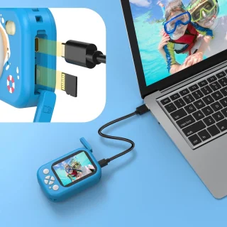 Digitale onderwatercamera voor kinderen, blauw