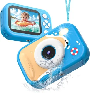 Digitale onderwatercamera voor kinderen, blauw