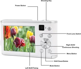 Digitale vlogcamera voor beginners - wit