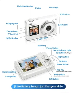 Digitale vlogcamera voor kinderen - wit