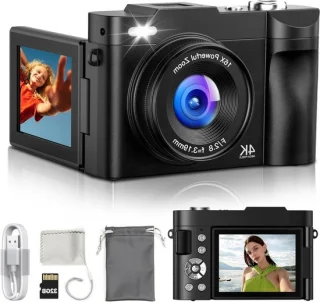 Digitale vlogcamera zwart