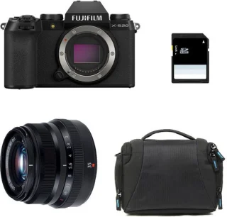 Fujifilm X-S20 + 35mm f/2 WR + Tasche + SD-Karte