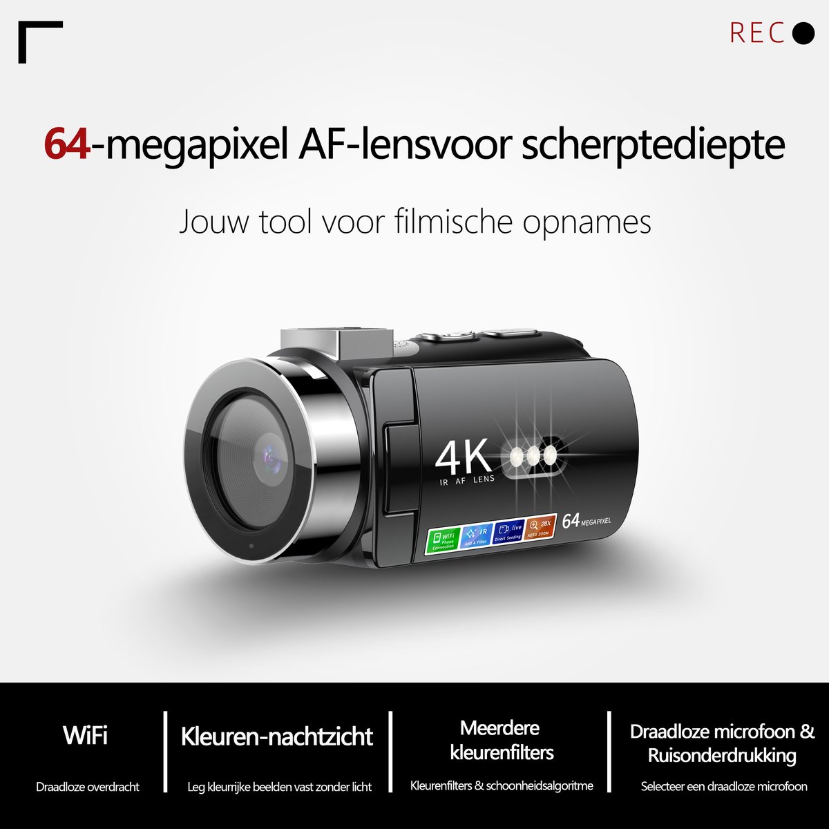 Wat vinden we goed aan de Gloovon 4K Digitale Camera 64MP Zwart