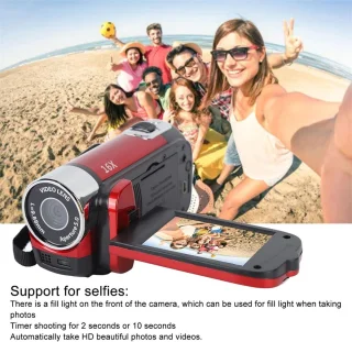 Handheld Videocamera 16MP HD1080P Rood