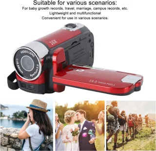 Handheld Videocamera 16MP HD1080P Rood