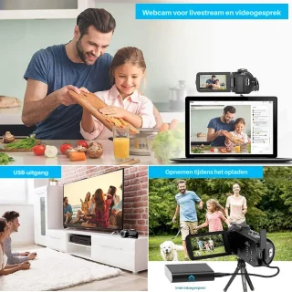 Handycam Videocamera 1080p 36MP Zwart