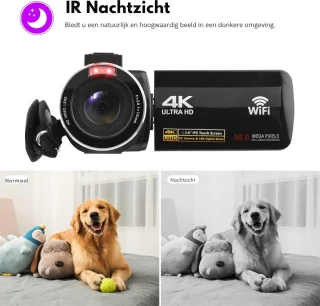 Handycam Vlogcamera 4K 56MP Zwart