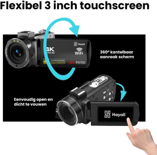 HAYALI 4K Ultra HD Handycam Camcorder 2-in-1 Set