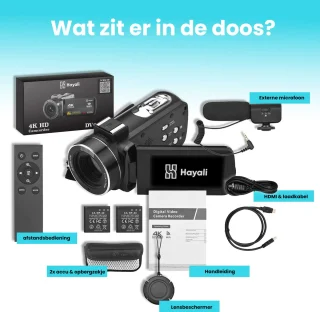 HAYALI 4K Ultra HD Handycam Camcorder 64GB 2-in-1 Set