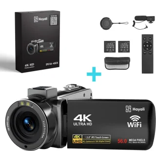 HAYALI 4K Ultra HD Handycam Camcorder 64GB 2-in-1 Set