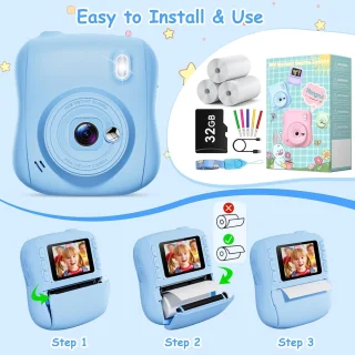 Instant camera voor kinderen 2,0 inch 1080p blauw