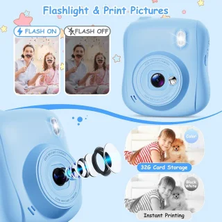Instant camera voor kinderen 2,0 inch 1080p blauw
