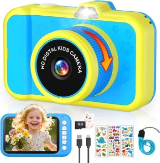 Kindercamera met 360° roterende zoomlens