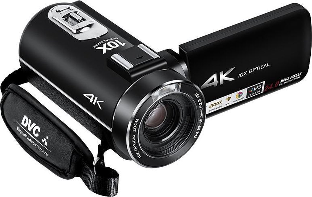 De Lipa AD-C7 4K camcorder met 32GB SD-kaart in één oogopslag