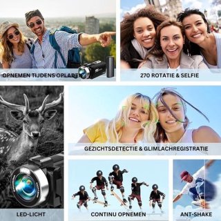 Luxe 4K Vlog Camera Zwart