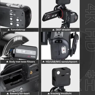Luxe Camcorder – Digitale Handycam Zwart