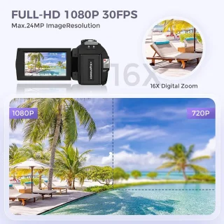 Merk Digitale Camera Full HD 1080P 24MP 3.0" LCD