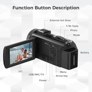 Merk Digitale Camera Full HD 1080P 24MP 3.0" LCD