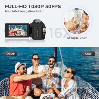 Merk Digitale Camera Full HD 1080P 24MP 3.0" LCD