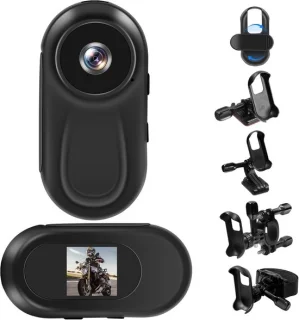 Mini actiecamera - zwart - 6 x 2,8 x 2 cm - sportcamera