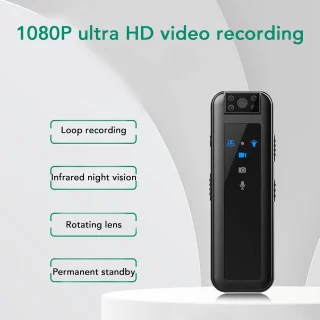 Mini bodycamera - draagbare recorder - zwart