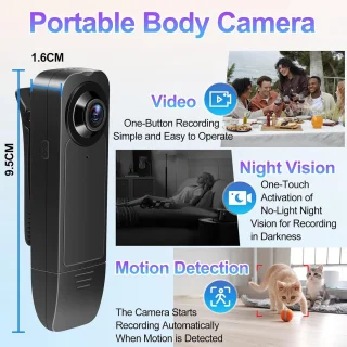 Mini camera - draagbare recorder - zwart