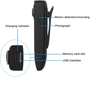 Mini camera - draagbare recorder - zwart