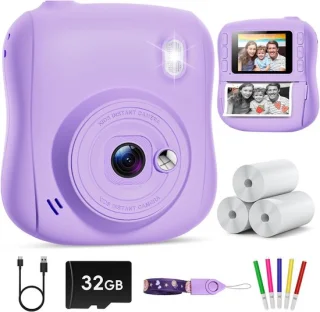 Onmiddellijke kindercamera 2,0 inch met 32 GB kaart paars