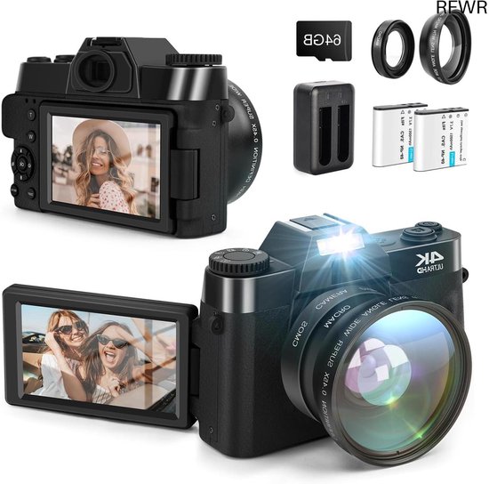 RFWR® 4K Digitale Compactcamera 48MP Flip Screen 16X Zoom review
