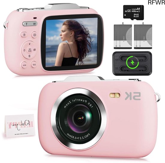 RFWR 5K Digitale Vlogcamera met 18x Zoom en 32GB TF-kaart review