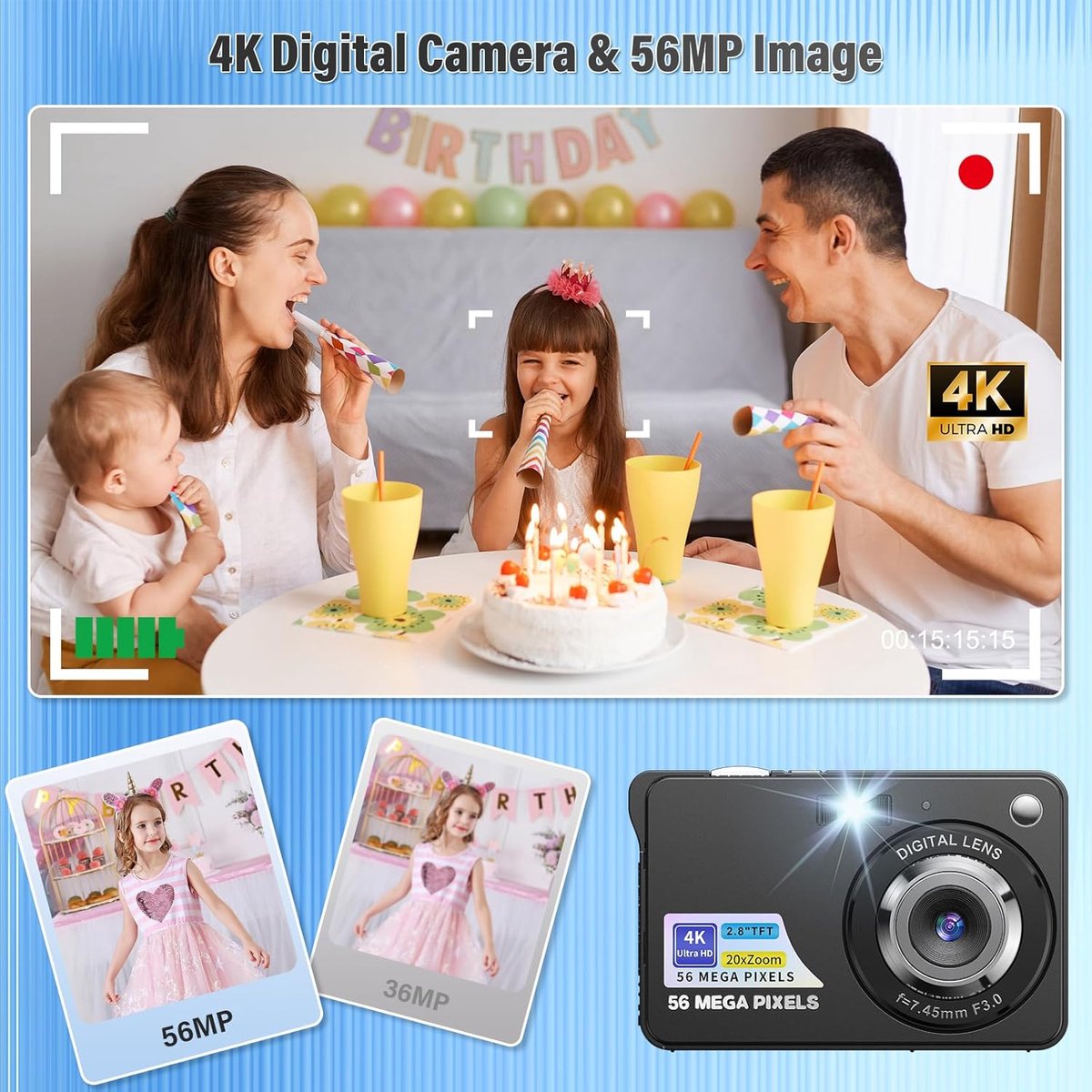 Wat vinden we goed aan de RFWR Digitale Camera 50MP 1080p FHD